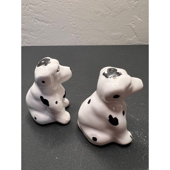 Ceramic Dalmatian Dog Salt & Pepper Shakers VTG Collectible Gift Kitchen Decor - Picture 2 of 11